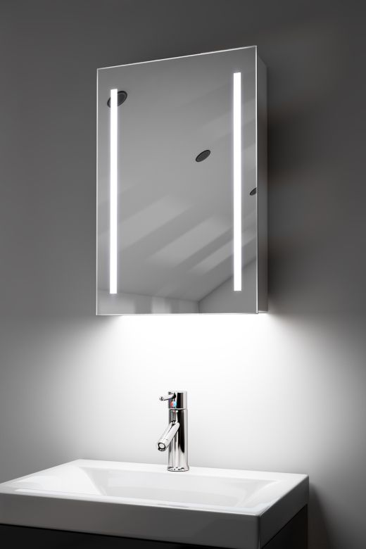 Calais demister bathroom cabinet with Bluetooth audio & ambient under lighting